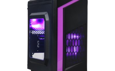 DIYPC DIY-F2-P Black / Purple SPCC Micro ATX Mini Tower Computer Case