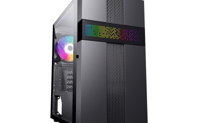 DIYPC ARGB-Q8-BK Black USB 3.0 Steel / Tempered Glass Micro-ATX Mid Tower Computer Case, 1x 120mm ARGB Fan x Rear (Pre-Installed)