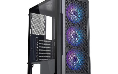 DIYPC S3-BK-ARGB Black USB3.0 Steel/ Tempered Glass ATX Mid Tower Gaming Computer Case w/ Tempered Glass Panel and 3 x ARGB LED Fans x Front (Pre-Installed)