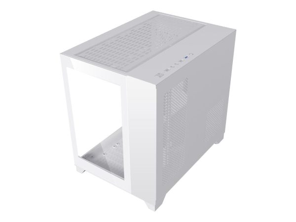 DIYPC ARGB-Q3.v2-W White USB3.0 Tempered Glass Micro ATX Gaming Computer Case w/ Dual Tempered Glass Panel and 3 x ARGB LED Fans (Pre-Installed) - Image 5