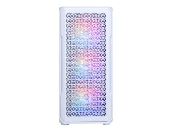 DIYPC S3-TG-LED White USB3.0 Steel/ Tempered Glass ATX Mid Tower Gaming Computer Case w/Tempered Glass Panel and 4 x 120mm Autoflow Rainbow LED Fans x Front (Pre-Installed) - Image 3