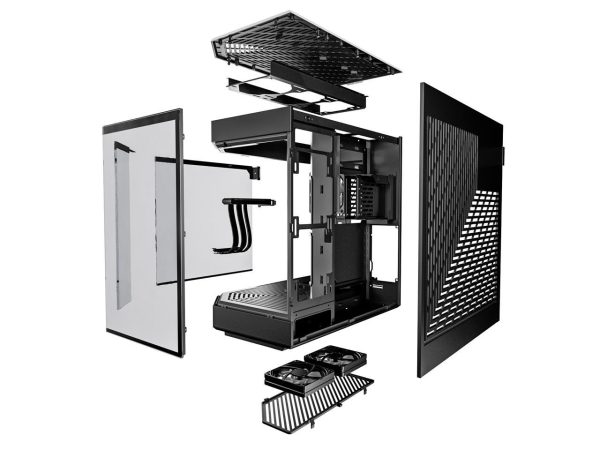 HYTE Y60 Modern Aesthetic Dual Chamber Panoramic Tempered Glass Mid-Tower ATX Computer Gaming Case with PCIe 4.0 Riser Cable Included, Black - Image 5