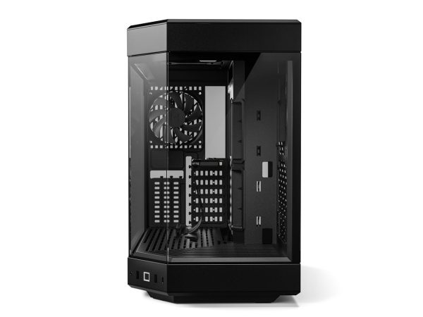 HYTE Y60 Modern Aesthetic Dual Chamber Panoramic Tempered Glass Mid-Tower ATX Computer Gaming Case with PCIe 4.0 Riser Cable Included, Black - Image 2