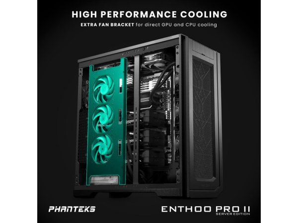 Phanteks Enthoo Pro 2 Server Edition – SSI-EEB Motherboard support, 11-PCI slots, 15x fan positions, Closed Panel with Mesh, Black - Image 4