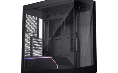 Phanteks NV5, Showcase Mid-Tower Chassis, High Airflow Performance, Integrated D/A-RGB Lighting, Seamless Tempered Glass Design, 8 Fan Positions, Black