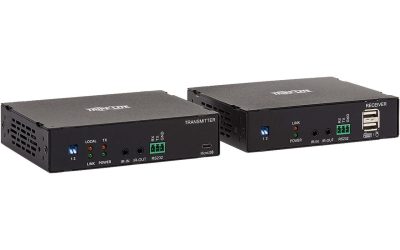 Tripp Lite B127F-1A1-MM-HH HDMI over Fiber Extender Kit – 4K @ 60 Hz, RS-232, IR, USB, Duplex Multimode LC, 985 ft., TAA