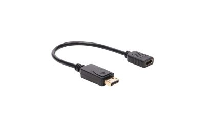Tripp Lite P136-001 DisplayPort to HDMI Video Adapter Video Converter, HDCP, Black (M/F), 1 ft.