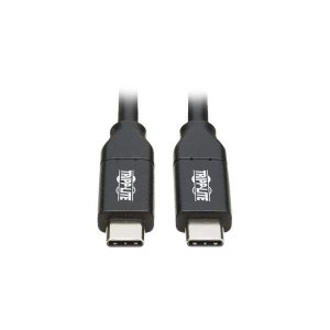 Tripp Lite U040-C3M-C-5A Black USB-C Cable (M/M) - USB 2.0, 5A Rating, USB-IF Certified, Thunderbolt 3 Compatible, 3m