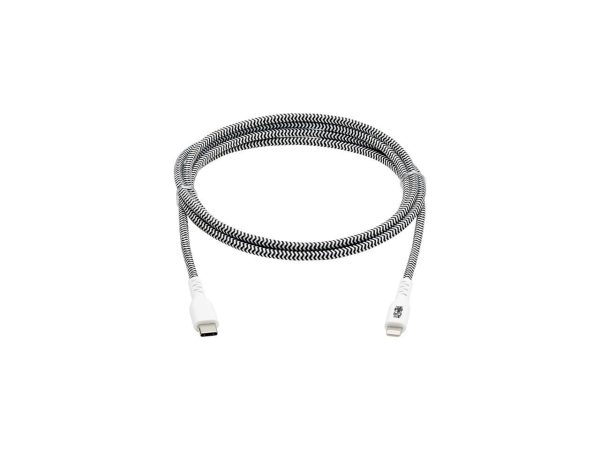 Tripp Lite M102-006-HD Black / White Heavy-Duty USB-C to Lightning Sync/Charge Cable, MFi Certified - M/M, USB 2.0, 6 ft. (1.8 m)
