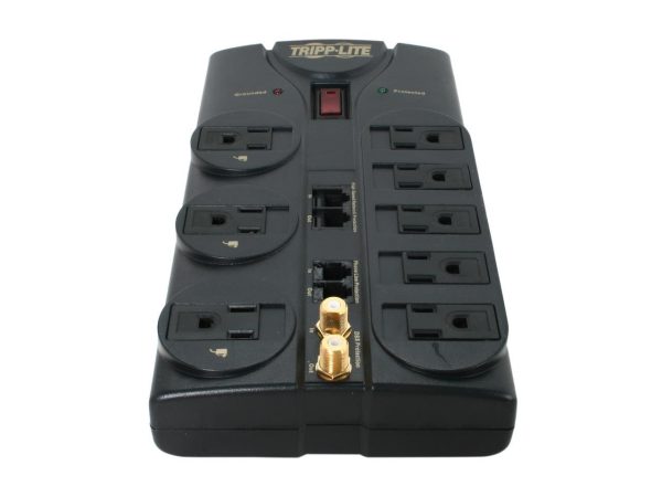 Tripp Lite Surge Protector Power Strip 120V 8 Outlet RJ11 RJ45 Coax 10' Crd 3240 Joule - 8 x NEMA 5-15R - 1800 VA - 3240 J - 120 V AC Input - 120 V AC Output - Network, Cable TV/Satellite - Image 2