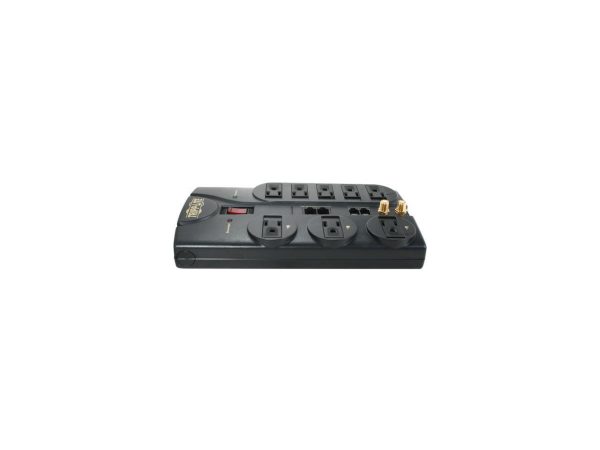 Tripp Lite Surge Protector Power Strip 120V 8 Outlet RJ11 RJ45 Coax 10' Crd 3240 Joule - 8 x NEMA 5-15R - 1800 VA - 3240 J - 120 V AC Input - 120 V AC Output - Network, Cable TV/Satellite - Image 3