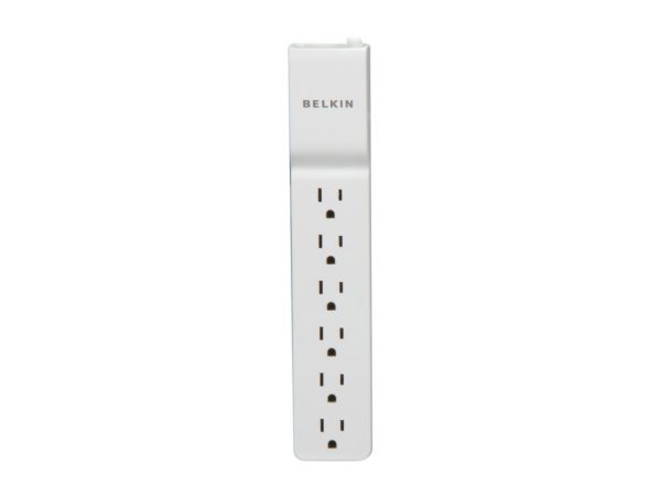 BELKIN BE106001-06R 6 ft 6 Outlets 720 J Home/Office SlimLine Surge Suppressor - Image 2
