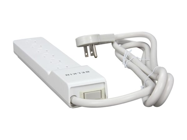 BELKIN BE106001-06R 6 ft 6 Outlets 720 J Home/Office SlimLine Surge Suppressor - Image 3