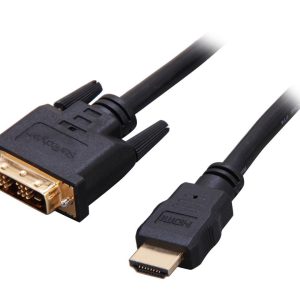 StarTech HDMIDVIMM15 15 ft. Black Connector A: 1 - 19 pin HDMI Male Connector B: 1 - 19 pin DVI-D (Single Link) Male HDMI to DVI Digital Video Monitor Cable Male to Male