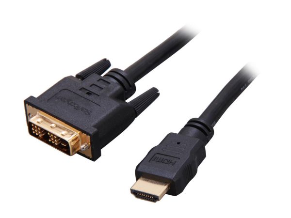 StarTech HDMIDVIMM15 15 ft. Black Connector A: 1 - 19 pin HDMI Male Connector B: 1 - 19 pin DVI-D (Single Link) Male HDMI to DVI Digital Video Monitor Cable Male to Male