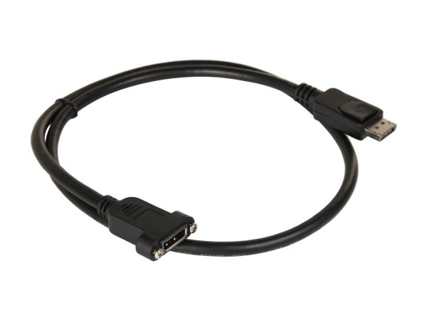 StarTech.com DPPNLFM3PW 3 ft. Black Connector A: DisplayPort Male Connector B: DisplayPort Female Powered DisplayPort Panel Mount Cable with Power Male to Female - Image 2