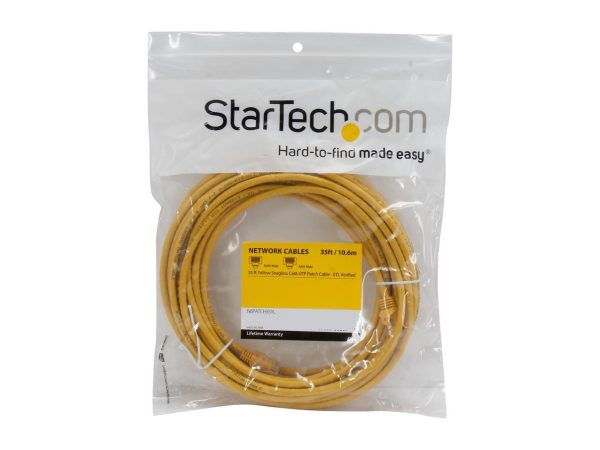 StarTech.com N6PATCH35YL 34.99 ft. (10.67 m) Cat 6 Yellow Snagless UTP Patch Cable - ETL Verified - Image 3