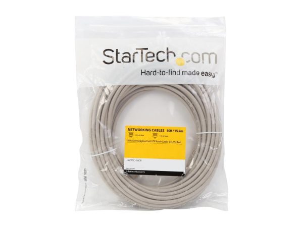 StarTech.com N6PATCH50GR 50 ft. Cat 6 Gray Snagless UTP Patch Cable - ETL Verified - Image 3