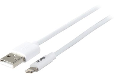 Tripp Lite M100-010-WH White USB Sync/Charge Cable with Lightning Connector, White, 10 ft. (3 m)