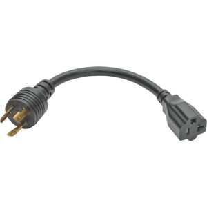 Tripp Lite 6in Power Cord Adapter Cable L5-20P to 5-15/20R with Locking Connectors Heavy Duty 20A 12AWG 6" - 120 V AC Voltage Rating - 20 A Current Rating - Black