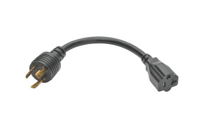 Tripp Lite 6in Power Cord Adapter Cable L5-20P to 5-15/20R with Locking Connectors Heavy Duty 20A 12AWG 6″ – 120 V AC Voltage Rating – 20 A Current Rating – Black