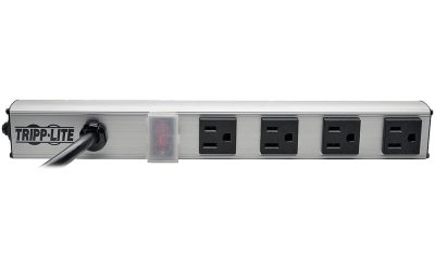 Tripp Lite 4 Outlet Power Strip, 10 ft. Cord with NEMA 5-15P Plug, 12 in. (PS120410)