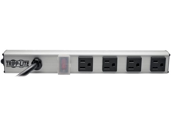Tripp Lite 4 Outlet Power Strip, 10 ft. Cord with NEMA 5-15P Plug, 12 in. (PS120410)