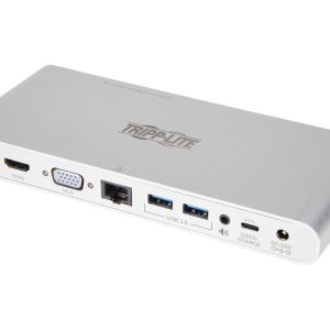 Tripp Lite USB C Docking Station w/USB Hub HDMI VGA DP Gbe PD Charging 4K (U442-DOCK4-S)