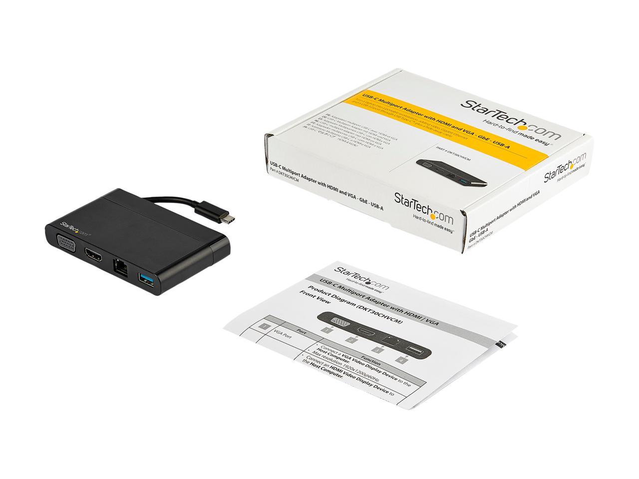 StarTech.com DKT30CHVCM USB C Multiport Adapter with HDMI and VGA - Mac / Windows / Chrome - 4K - 1x USB-A Port - GbE - Portable USB-C Adapter - Image 5