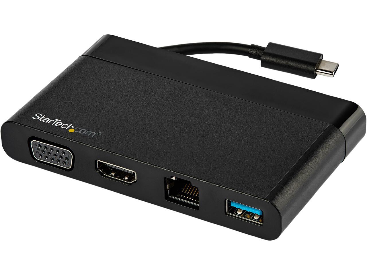 StarTech.com DKT30CHVCM USB C Multiport Adapter with HDMI and VGA - Mac / Windows / Chrome - 4K - 1x USB-A Port - GbE - Portable USB-C Adapter