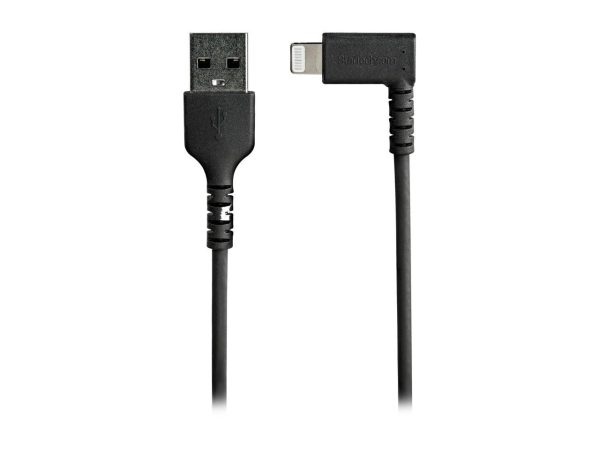 StarTech.com RUSBLTMM1MBR 1m / 3.3ft Angled Lightning to USB Cable - Heavy Duty MFI Certified Lightning Cable - Black - USB to Lightning (RUSBLTMM1MBR) - Image 2