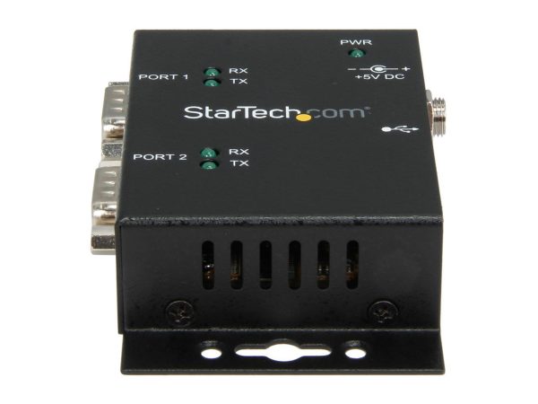 StarTech.com ICUSB2322I 2 Port Industrial Wall Mountable USB to Serial Adapter Hub with DIN Rail Clips - Image 2