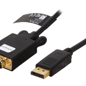 StarTech.com DP2VGAMM6B 6 ft. Black DisplayPort (20 pin) Latching to  VGA (15 pin; High Density D-Sub) Black DisplayPort to VGA Adapter Converter Cable - DP to VGA 1920 x 1200 Male to Male