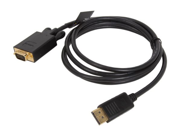 StarTech.com DP2VGAMM6B 6 ft. Black DisplayPort (20 pin) Latching to  VGA (15 pin; High Density D-Sub) Black DisplayPort to VGA Adapter Converter Cable - DP to VGA 1920 x 1200 Male to Male - Image 2