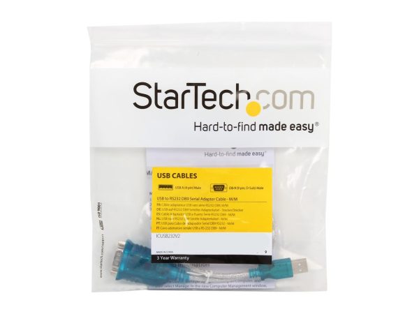 StarTech.com Model ICUSB232V2 USB to RS232 DB9 Serial Adapter Cable - M/M Male to Male - Image 3
