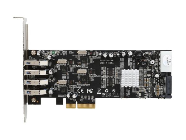 StarTech.com PEXUSB3S44V 4 Port PCI Express (PCIe) SuperSpeed USB 3.0 Card Adapter w/ 4 Dedicated 5Gbps Channels - UASP - SATA / LP4 Power - Image 3