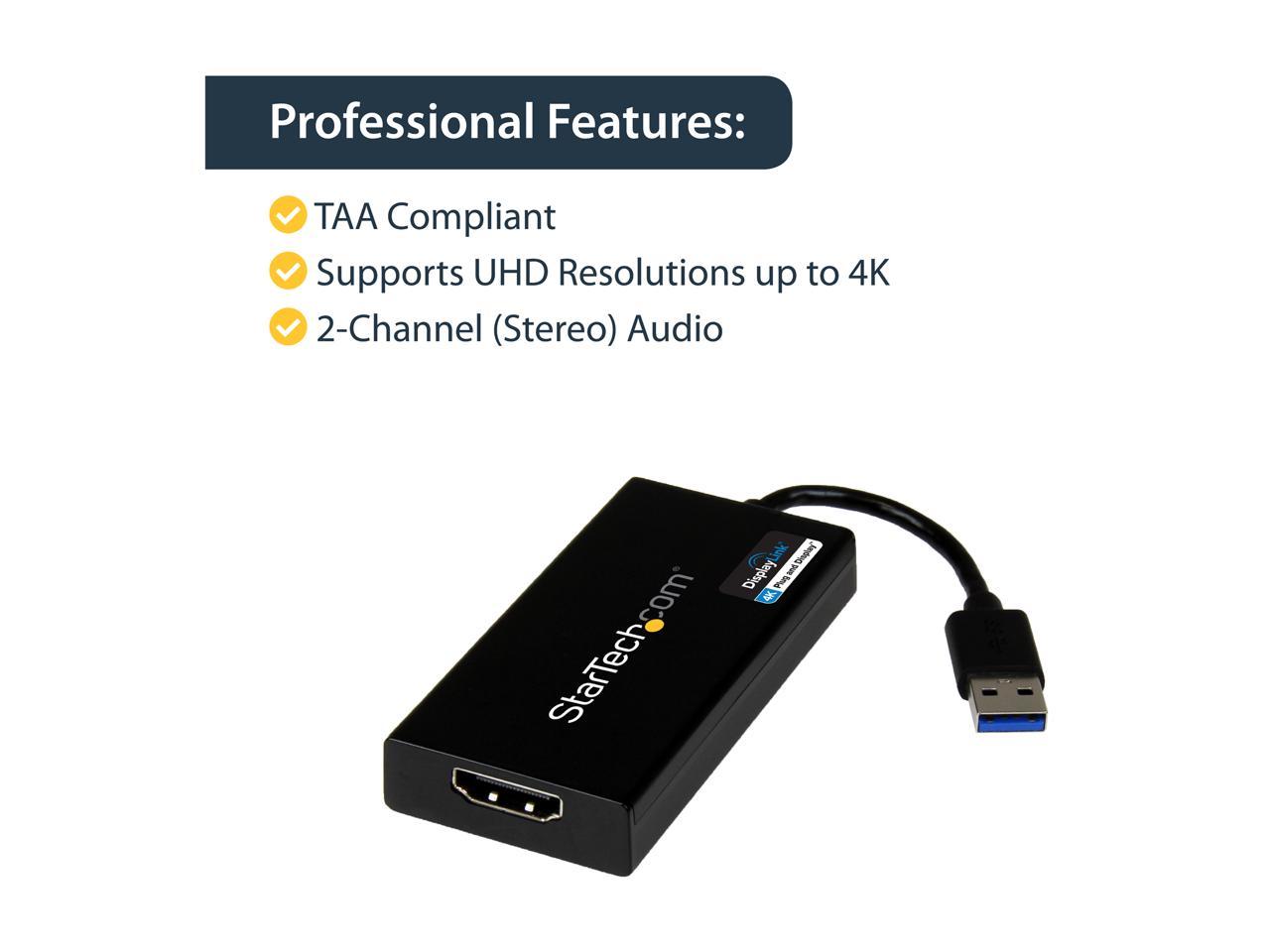 StarTech.com USB32HD4K USB 3.0 to HDMI Display Adapter 4K Ultra HD, DisplayLink Certified, Video Converter w/ External Graphics Card - Mac & Windows - Image 3