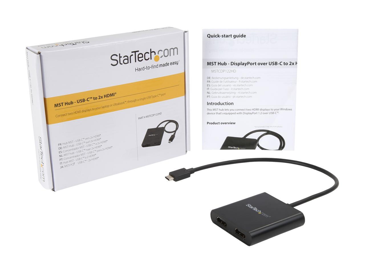 StarTech.com MSTCDP122HD 2-Port USB-C to HDMI MST Hub - 4K 30Hz - Dual Monitor Video Splitter - Windows and Thunderbolt 3 Compatible (MSTCDP122HD) - Image 3