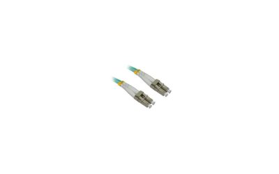 4XFIBERLCLC10M 32.81 ft. LASER OPTIMIZED LC/LC MM DUPLEX FIBER 50/125 10 GIG “AQUA” PVC PATCH Male to Male