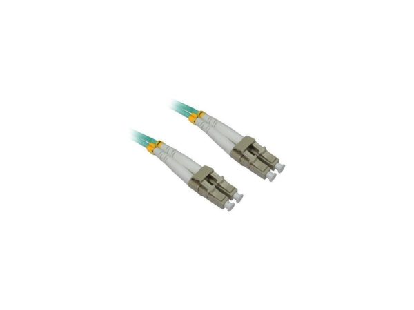 4XFIBERLCLC10M 32.81 ft. LASER OPTIMIZED LC/LC MM DUPLEX FIBER 50/125 10 GIG "AQUA" PVC PATCH Male to Male - Image 2