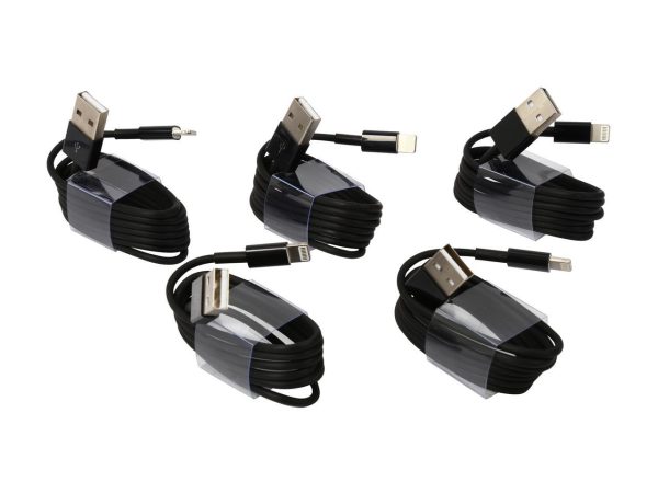 VisionTek 900784 Black Lightning to USB Black Charge & Sync Cable One Meter 5 pack - Image 2