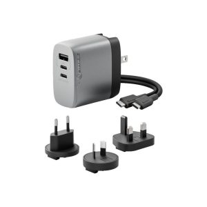 Alogic 3x 67W Rapid Power Multi Country GaN Charger - Space Grey   WCM3X67-SGR