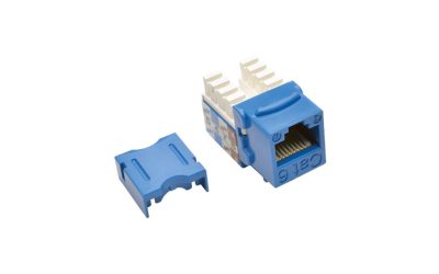 Tripp Lite Cat6/Cat5e 110 Style Punch Down Keystone Jack, Blue, 25-Pack, TAA (N238-025-BL)