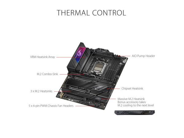 ASUS ROG STRIX X670E-E GAMING WIFI 6E Socket AM5 (LGA 1718) Ryzen 7000 ATX gaming motherboard(18+2 power stages,PCIe 5.0, DDR5 support, four M.2 slots with heatsinks, USB 3.2 Gen 2x2, WiFi 6E, AI Cooling II,PCIe Slot Q-Release, M.2 Q-Latch) - Image 4