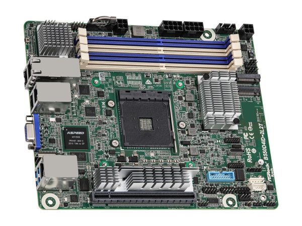 AsRock Rack B550D4ID-2L2T Deep mini-ITX Server Motherboard AMD Ryzen 5000 Series AM4 (PGA 1331) B550 Dual 1GbE+10GbE - Image 3