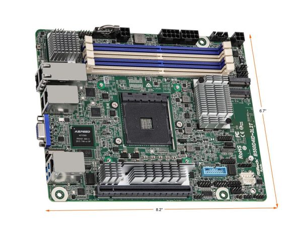 AsRock Rack B550D4ID-2L2T Deep mini-ITX Server Motherboard AMD Ryzen 5000 Series AM4 (PGA 1331) B550 Dual 1GbE+10GbE - Image 4