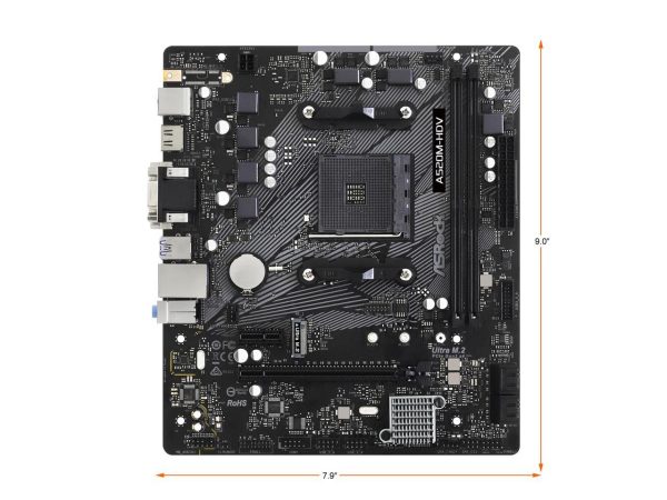 ASRock A520M-HDV AM4 AMD A520 SATA 6Gb/s Micro ATX AMD Motherboard - Image 4