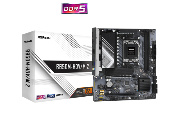 ASRock B650M-HDV/M.2 Socket AM5 Ryzen 7000 Micro ATX Motherboard