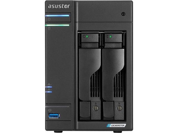 Asustor Lockerstor 2 Gen2 AS6702T - 2 Bay NAS, Quad-Core 2.0 GHz CPU, 4X M.2 NVMe Slots (PCIe 3.0), Dual 2.5GbE, 4GB DDR4 RAM, Network Attached Storage (Diskless) - Image 2