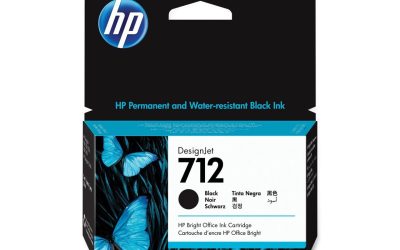 HP 712 38ml Black DesignJet Ink Cartridge, 3ED70A